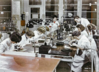 Die "Brigade 8. März" an ihrem Arbeitsplatz, 6. Februar 1961.